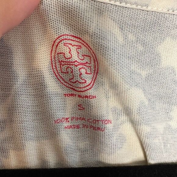Tory Burch Elisabeth Printed T-Shirt Dress Size S Pima Cotton Blue Floral EUC - Picture 4 of 8